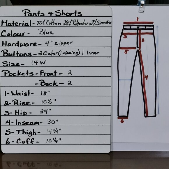 36x30 14W Flare Denim Trousers EUC #165 - Picture 9 of 9